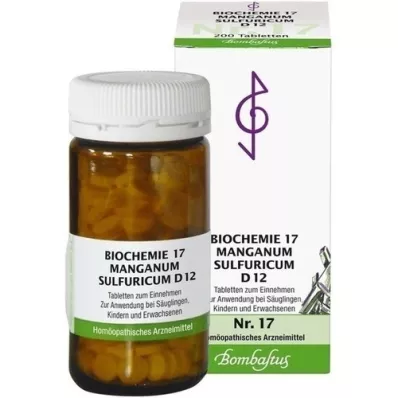 BIOCHEMIE 17 Manganum sulfuricum D 12 tabletes, 200 kapsulas