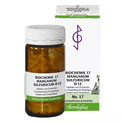 BIOCHEMIE 17 Manganum sulfuricum D 12 tabletes, 200 kapsulas