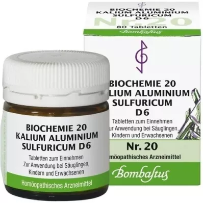 BIOCHEMIE 20 Kālija alumīnija sulfurikum D 6 tabletes, 80 gab