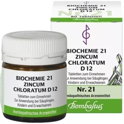 BIOCHEMIE 21 Zincum chloratum D 12 tabletes, 80 gab
