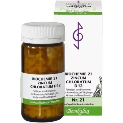 BIOCHEMIE 21 Zincum chloratum D 12 tabletes, 200 kapsulas
