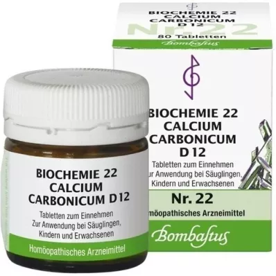 BIOCHEMIE 22 Calcium carbonicum D 12 tabletes, 80 gab