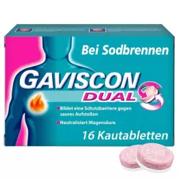 GAVISCON Divējādas 250 mg/106,5 mg/187,5 mg košļājamās tabletes, 16 gab
