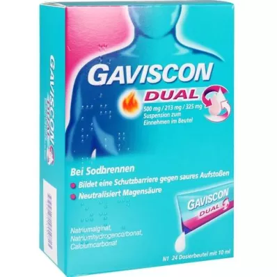 GAVISCON Dual 500mg/213mg/325mg Suspens.maisiņā, 24X10 ml