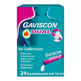 GAVISCON Dual 500mg/213mg/325mg Suspens.maisiņā, 24X10 ml