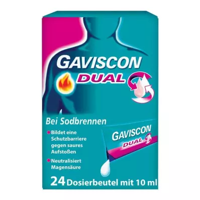 GAVISCON Dual 500mg/213mg/325mg Suspens.maisiņā, 24X10 ml