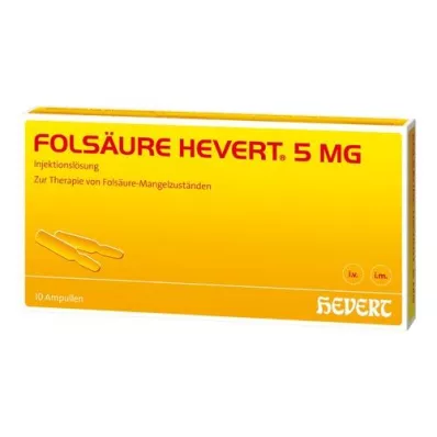 FOLSÄURE HEVERT 5 mg ampulas, 10 gab