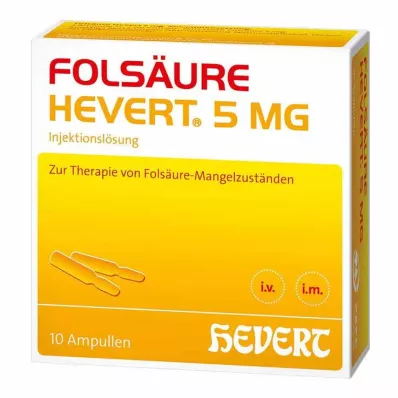 FOLSÄURE HEVERT 5 mg ampulas, 10 gab FOLSÄURE HEVERT 5 mg ampulas, 10 gab