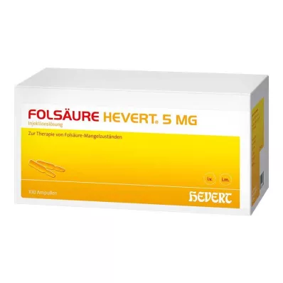 FOLSÄURE HEVERT 5 mg ampulas, 100 gab FOLSÄURE HEVERT 5 mg ampulas, 100 gab