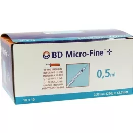 BD MICRO-FINE+ Insulinspr.0,5 ml U100 12,7 mm, 100X0,5 ml