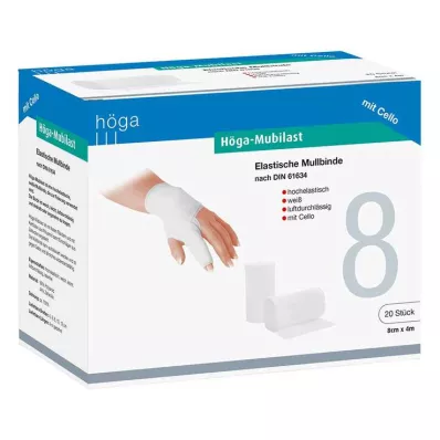 HÖGA-MUBILAST Fiksācijas pārsējs 8 cmx4 ar celofānu, 1 gab
