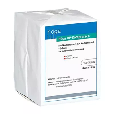 HÖGA-KOMPRESSEN OP 10x10 cm nesterilas 8x, 100 gab HÖGA-KOMPRESSEN OP 10x10 cm nesterilas 8x, 100 gab