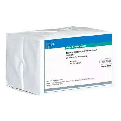 HÖGA-KOMPRESSEN OP 10x20 cm nesterilas 8x, 100 gab HÖGA-KOMPRESSEN OP 10x20 cm nesterilas 8x, 100 gab