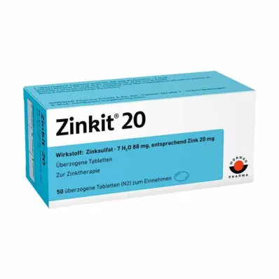 ZINKIT 20 apvalkotās tabletes, 50 gab ZINKIT 20 apvalkotās tabletes, 50 gab