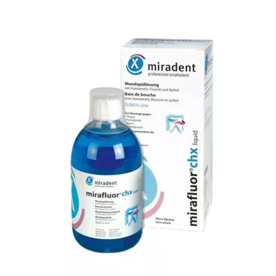 MIRADENT Mutes skalošanas šķīdums mirafluors CHX 0,06%, 500 ml MIRADENT Mutes skalošanas šķīdums mirafluors CHX 0,06%, 500 ml