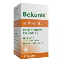 BEKUNIS Dragees Bisakodils 5 mg zarnās apvalkotās tabletes, 45 gab