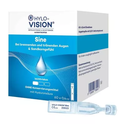 HYLO-VISION sine vienas devas pipetes, 60X0,4 ml