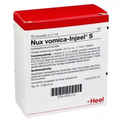 NUX VOMICA INJEEL S Ampulas, 10 gab NUX VOMICA INJEEL S Ampulas, 10 gab