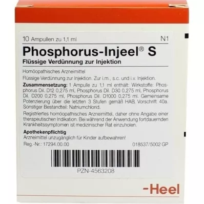 PHOSPHORUS INJEEL S Ampulas, 10 gab