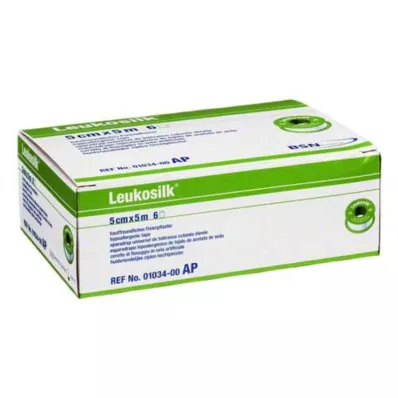 LEUKOSILK 5 cmx5 m, 6 gab LEUKOSILK 5 cmx5 m, 6 gab
