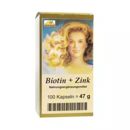 BIOTIN PLUS Cinka kapsulas matiem, 100 gab