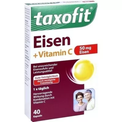 TAXOFIT Dzelzs + C vitamīna mīkstās kapsulas, 40 gab