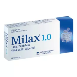 MILAX 1.0 Supozitorijas, 10 gab