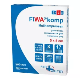 MULLKOMPRESSEN 5x5 cm sterili 8 reizes, 5X2 gab