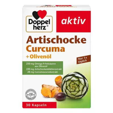 DOPPELHERZ Artišoku+olīveļļa+kurkuma kapsulas, 30 kapsulas