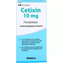 CETIXIN 10 mg apvalkotās tabletes, 10 gab