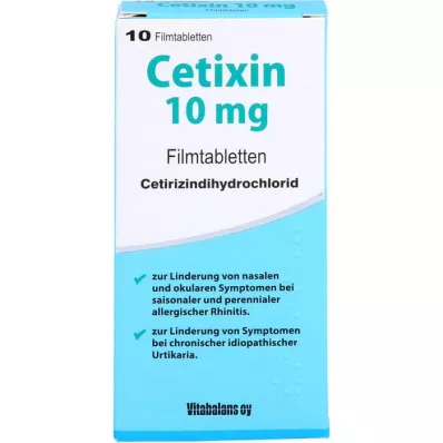 CETIXIN 10 mg apvalkotās tabletes, 10 gab