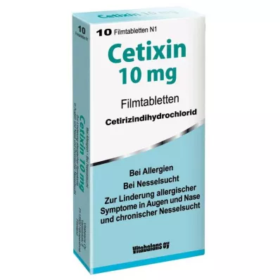CETIXIN 10 mg apvalkotās tabletes, 10 gab CETIXIN 10 mg apvalkotās tabletes, 10 gab