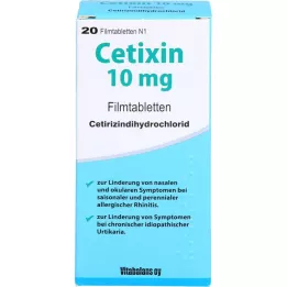 CETIXIN 10 mg apvalkotās tabletes, 20 gab