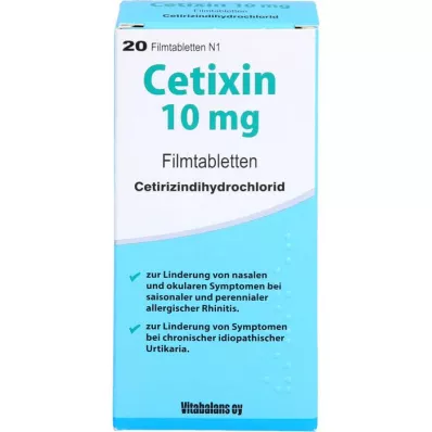 CETIXIN 10 mg apvalkotās tabletes, 20 gab