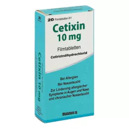 CETIXIN 10 mg apvalkotās tabletes, 20 gab
