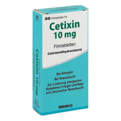 CETIXIN 10 mg apvalkotās tabletes, 20 gab