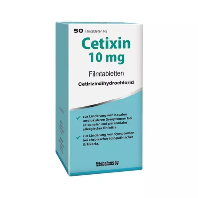 CETIXIN 10 mg apvalkotās tabletes, 50 gab CETIXIN 10 mg apvalkotās tabletes, 50 gab