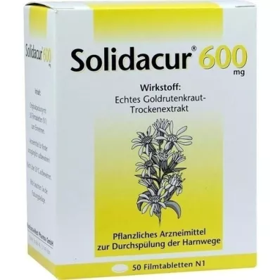 SOLIDACUR 600 mg apvalkotās tabletes, 50 gab