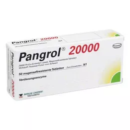Pangrol 20000 zarnās šķīstošās tabletes, 50 gab