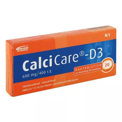 CALCICARE D3 košļājamās tabletes, 20 kapsulas CALCICARE D3 košļājamās tabletes, 20 kapsulas
