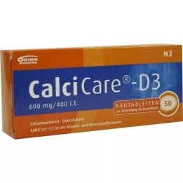 CALCICARE D3 košļājamās tabletes, 50 kapsulas