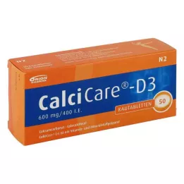 CALCICARE D3 košļājamās tabletes, 50 kapsulas