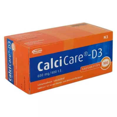 CALCICARE D3 košļājamās tabletes, 100 kapsulas