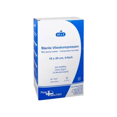 VLIESKOMPRESSEN 10x20 cm sterili 4 reizes, 25X2 gab VLIESKOMPRESSEN 10x20 cm sterili 4 reizes, 25X2 gab