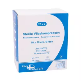 VLIESKOMPRESSEN 10x10 cm sterili 6 reizes, 25X2 gab