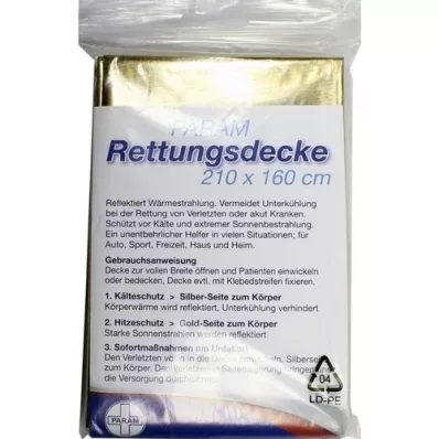 RETTUNGSDECKE zelts/sudrabs, 1 gab