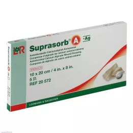SUPRASORB A+Ag Antimic.Cal.Alginate Compr.10x20 cm, 5 gab