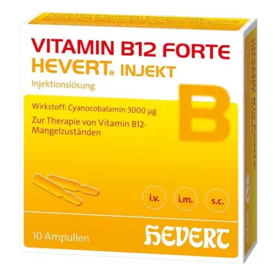 VITAMIN B12 HEVERT forte Inject ampulas, 10X2 ml VITAMIN B12 HEVERT forte Inject ampulas, 10X2 ml