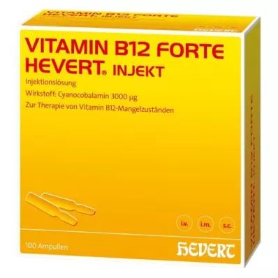 VITAMIN B12 HEVERT forte Inject ampulas, 100X2 ml