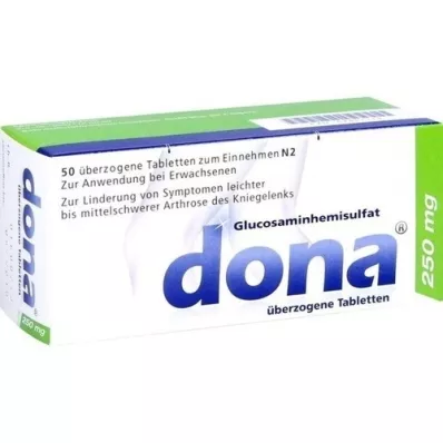 DONA 250 mg apvalkotās tabletes, 50 gab